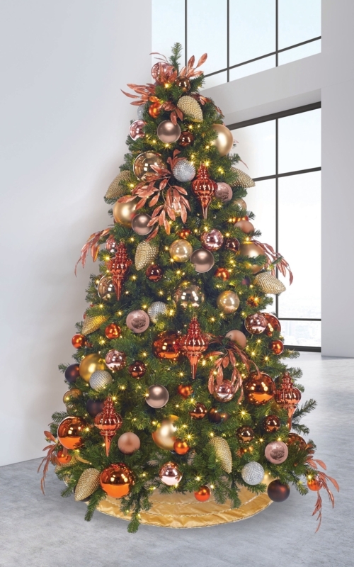 Christmas Tree Decor: Copper and Bronze Combination, Mixed Metal Theme