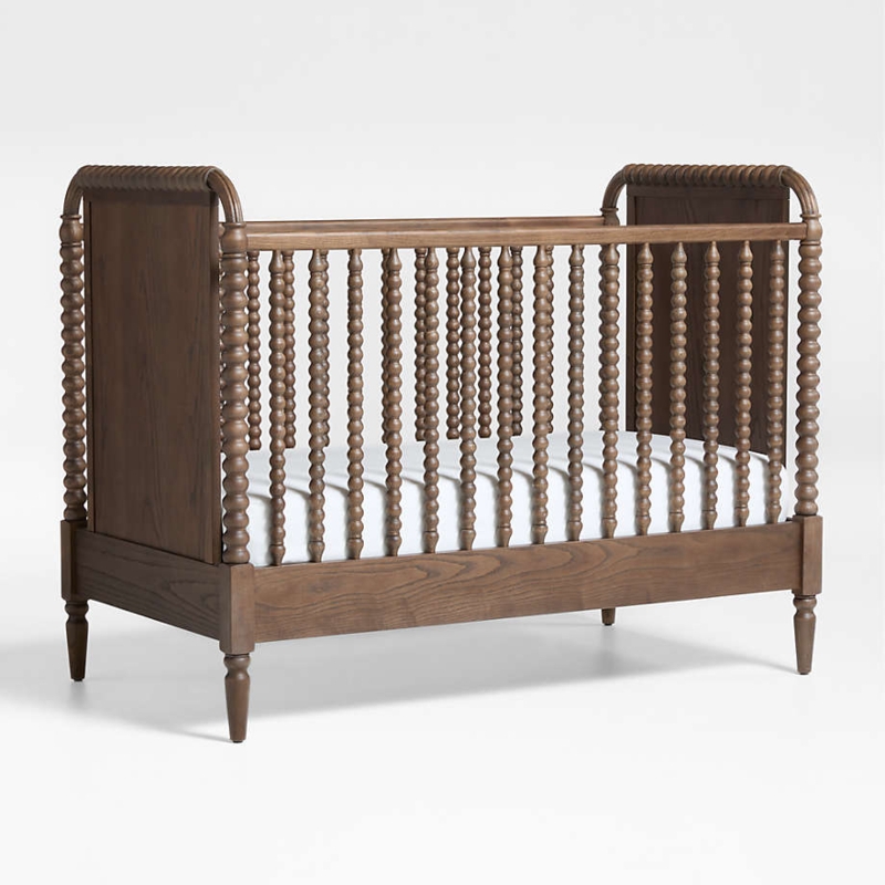 Classic Jenny Lind Style Crib in Espresso Spindle Rails