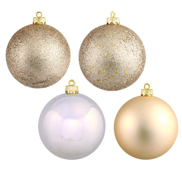 Classic Matte Cream Christmas Ball Gold Cap