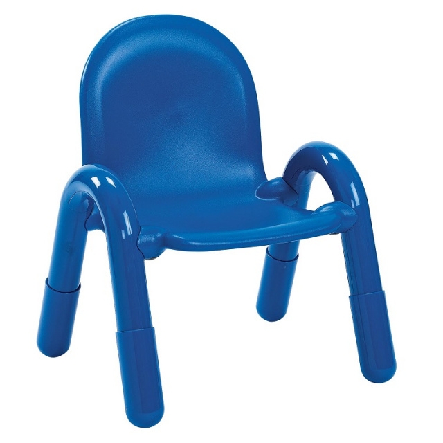 Classroom Kids Chair with Tan Frame, Integrated Handle, and Sled Legs
