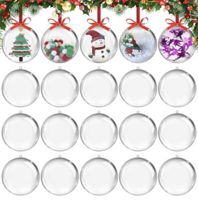 Clear Plastic Ornament Ball with Snap Closure for DIY Crafting