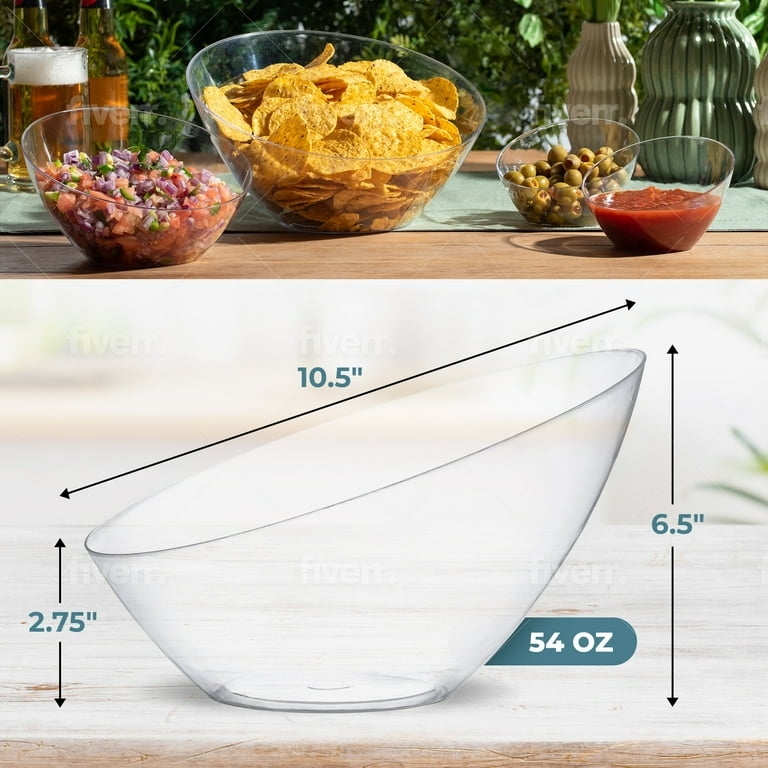 Clear Plastic Serving Bowls Stackable Party Snacks