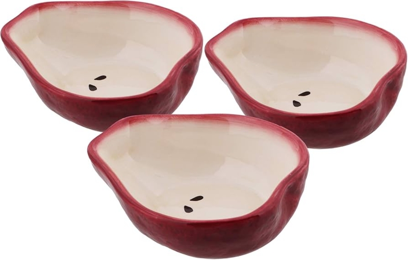 Condiment Bowl Pear Shape Glossy Lime Green Ceramic Novelty Dish