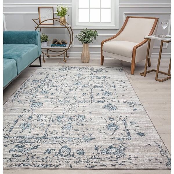 Contemporary Area Rug, Marble-Like Pattern with Low Profile