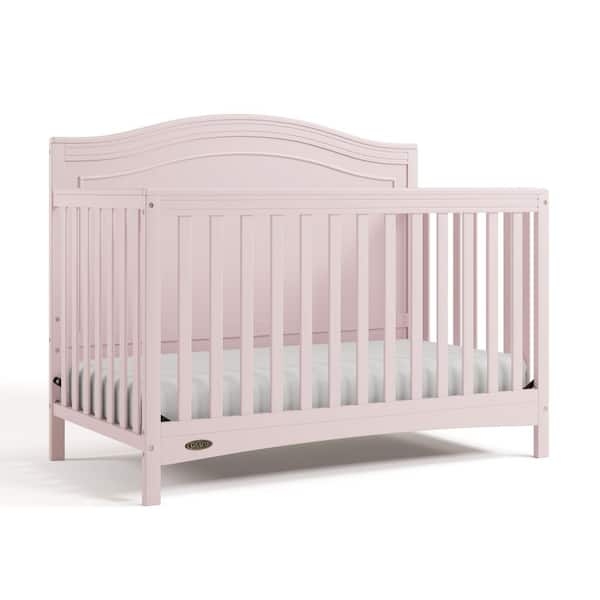Convertible Crib Blush Pink Arched Headboard Tapered Feet Boho