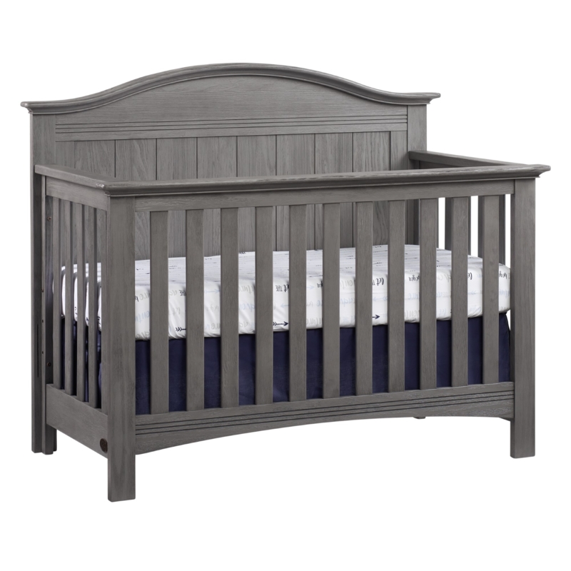 Convertible Crib Charcoal Finish Solid Backboard Transitional