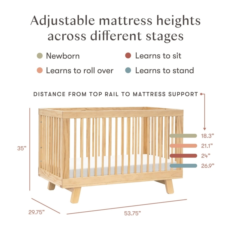 Convertible Crib with Spindle Design and Flared Angled Legs