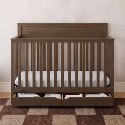Convertible Crib with Underbed Drawer in Crisp White Finish