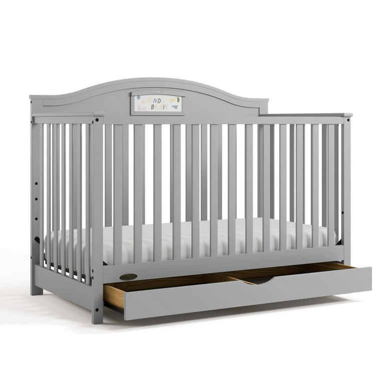Convertible Crib with Underbed Storage Drawer, Pebble Gray