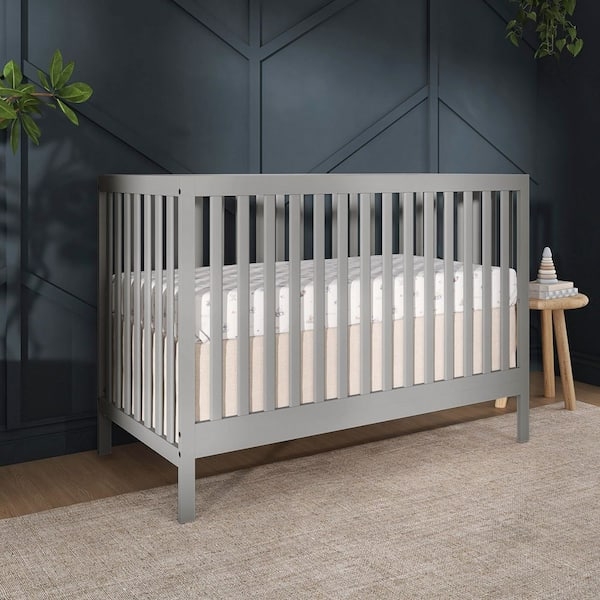 Cool Grey Crib, Square Posts, Clean Line Grey Crib Design