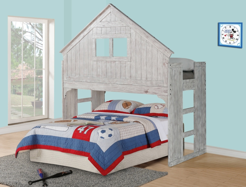Cottage Style Twin Over Full Bunk Bed with Underbed Storage Drawers