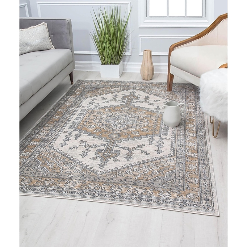 Cream Braided Area Rug Texture Stain Resistant Coastal