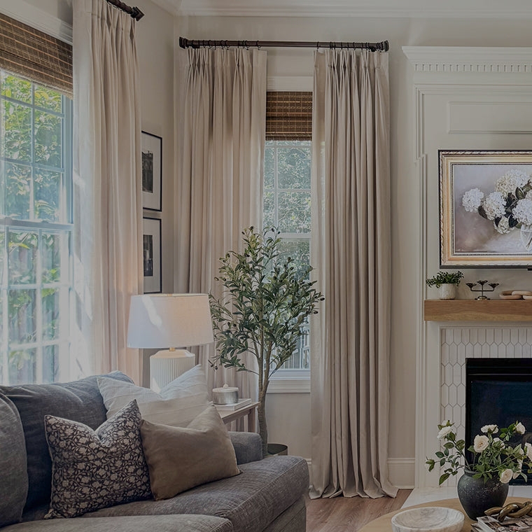 Cream Sheer Curtains Pinch Pleat Linen Texture Modern Minimalist Window