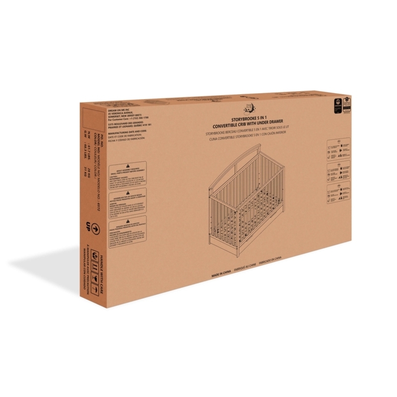 Crib Under Crib Drawer Two Tone Finish Solid Back Panel Convertible