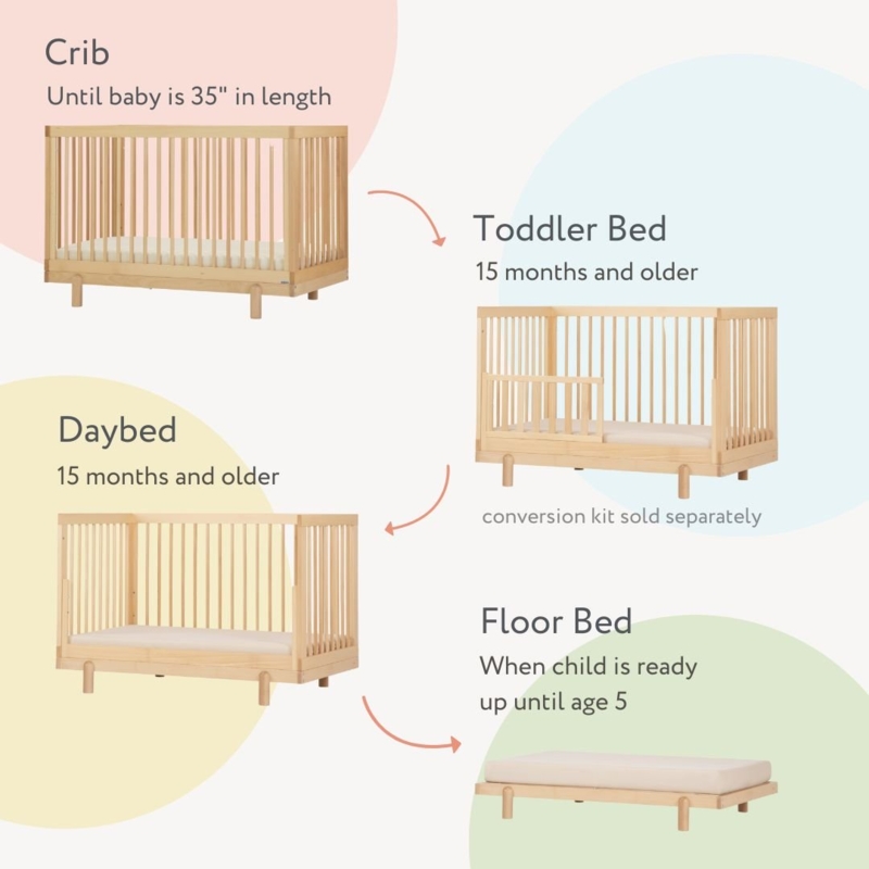Crib White Natural Two Tone Splayed Legs Mid Century Modern