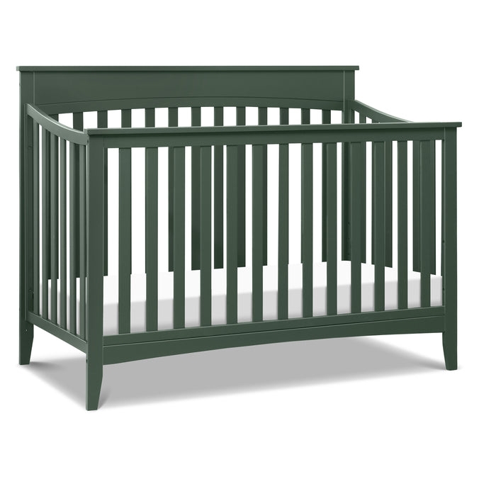 Crib White Tapered Wood Legs Mid Century Modern Slats