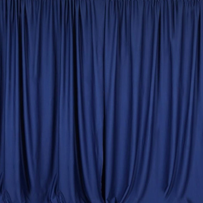 Curtain Navy Pipe and Drape System Deep Vertical Pleats Event Backdrop