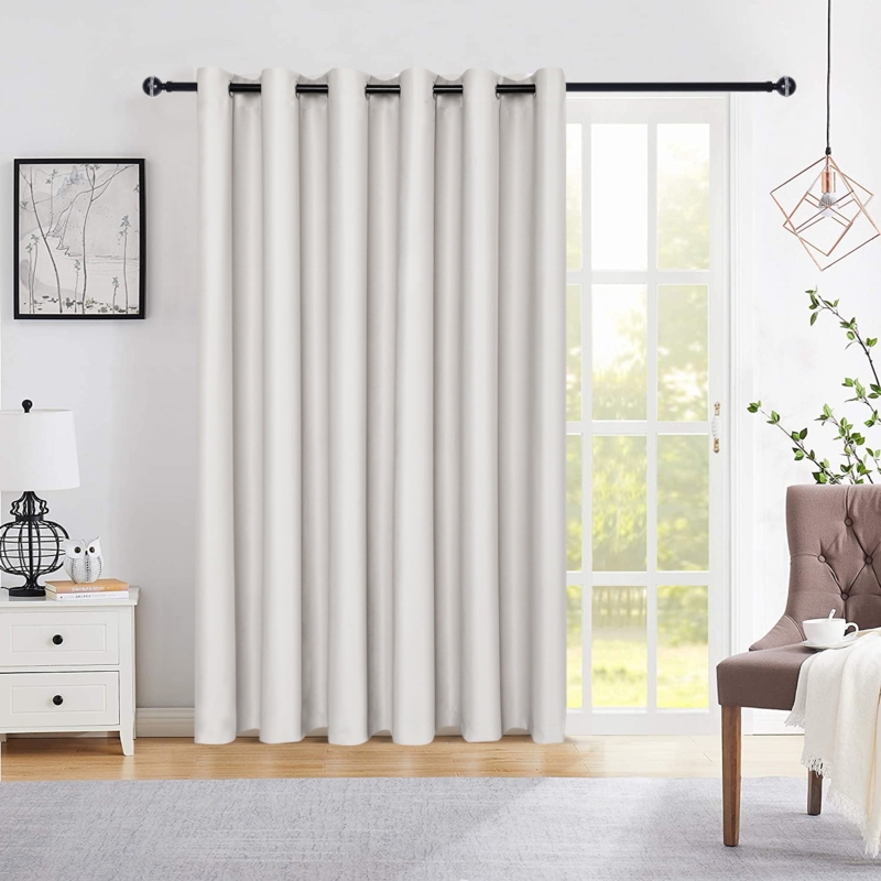 Curtain Panel Ivory Extra Wide Blackout Lining Floor Length