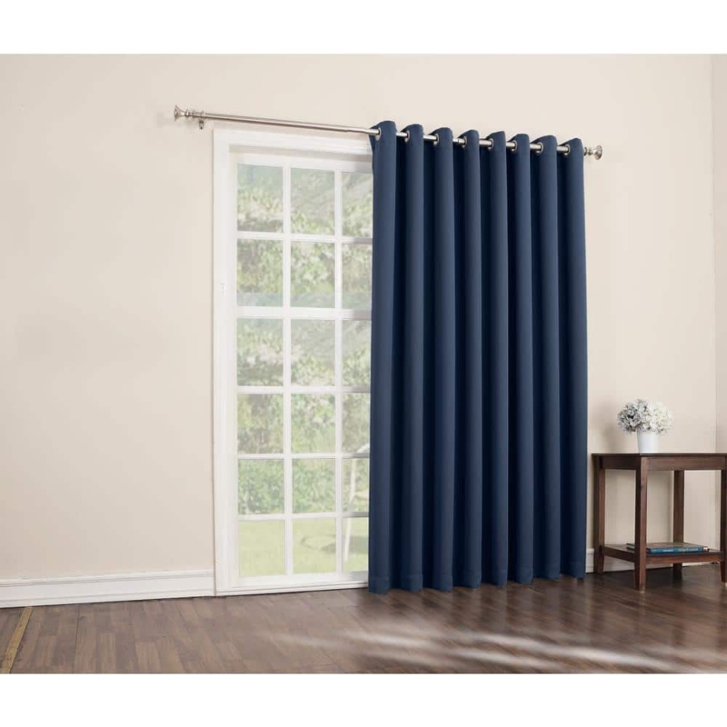 Curtain Panel Navy Blue Floor Length Blackout Modern Drapes