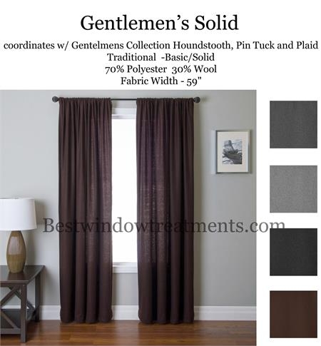 Curtain Panel Neutral Wool Blend Heathered Weave