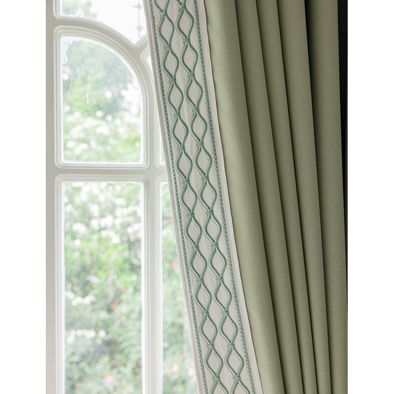 Curtain Panel Pair Emerald Green Rod Pocket Header Room Darkening