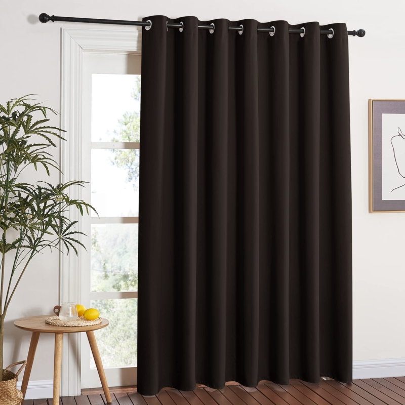 Curtain Panel Toffee Brown Hue Grommet Top Patio Door Drapes