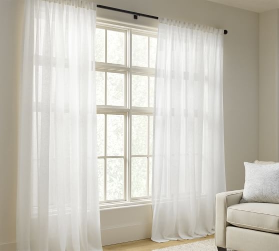 Curtain Panel with Hidden Tabs, White Textured Curtain Panels.