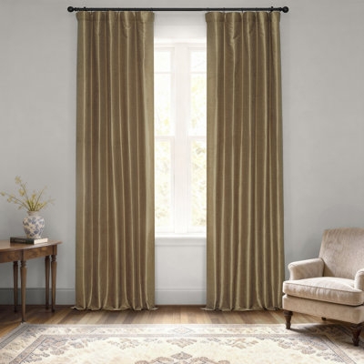 Curtain Panel with Silk-look Fabric and Slub Texture Sage Green