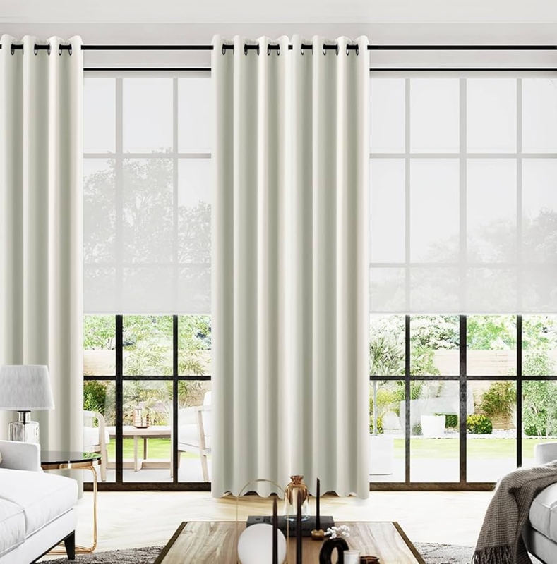 Curtain Panels Cream Satin Sheen Grommet Top Lustrous Satin Finish