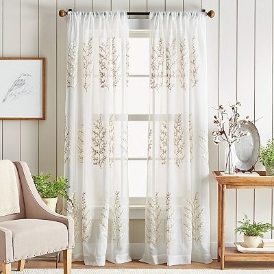 Curtain Panels White Scalloped Edge Window Panels Cottage Style