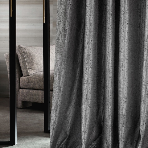 Curtain Shimmering Ribbed Texture Vertical Folds Metallic Drapes