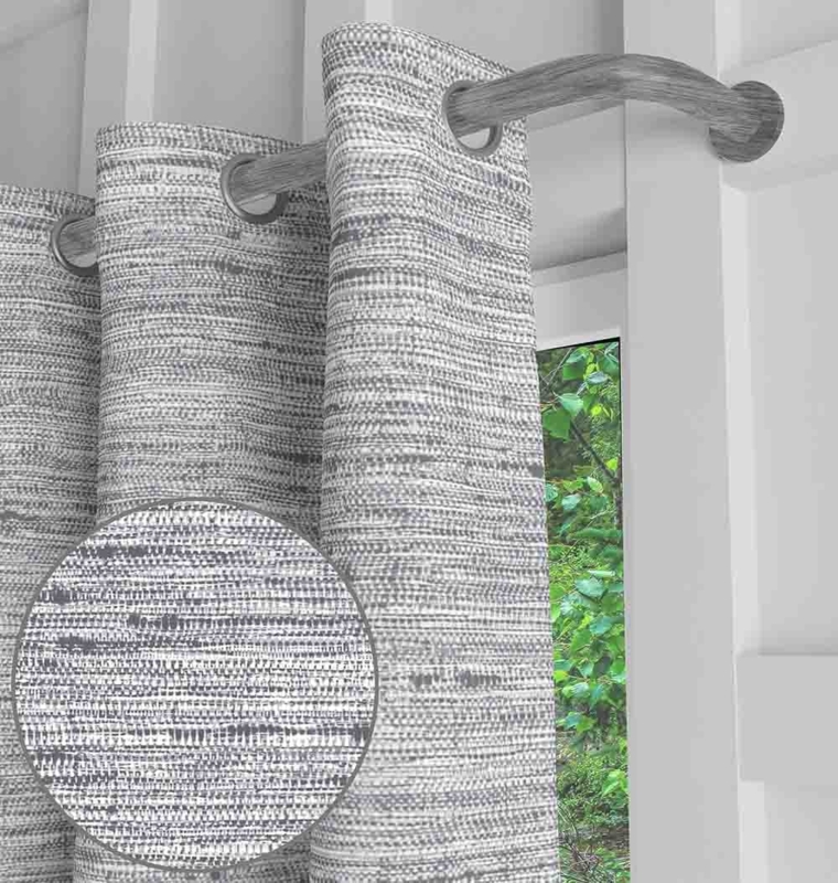 Curtains Dakota Gray Woven Texture Back Tab Header Charcoal Drapes