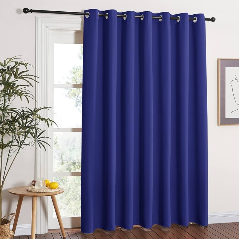 Curtains Dark Blue Extra Wide Grommet Top Modern Navy Drapes