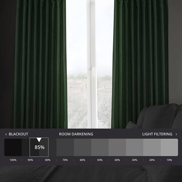 Curtains Extra Wide Room Darkening Panels Textured Sage Green Linen Look