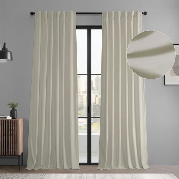Curtains Forest Green Velvet Room Darkening Plush Texture Rod Pocket