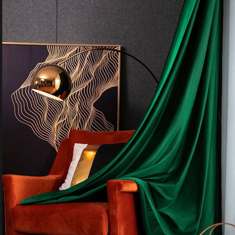 Curtains Grommet Top Emerald Green Velvet Heavy Weight Glam Bedroom