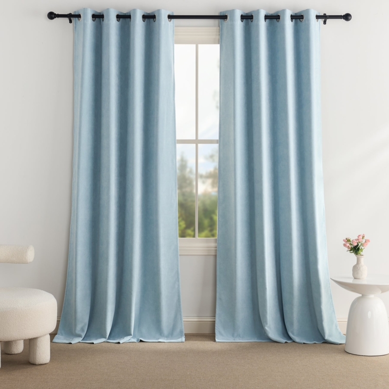 Curtains Malt Tone Grommet Top Heavyweight Fabric Modern Drapery