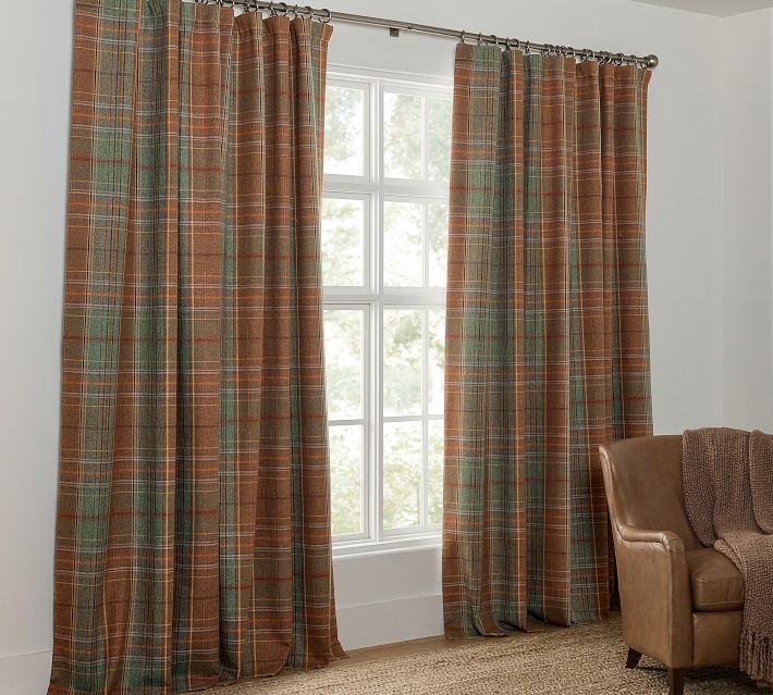 Curtains Multi Color Plaid Woven Fabric Rustic Farmhouse Window Nook