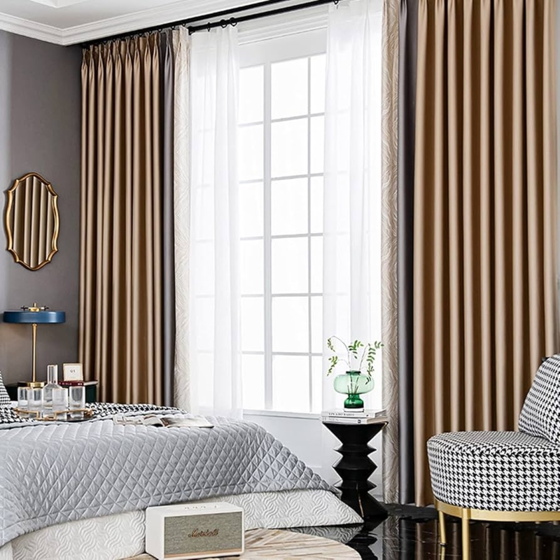 Curtains Navy Blue Faux Silk Pinch Pleat Blackout Lining Idea