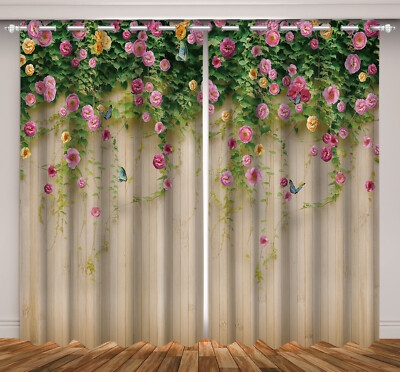Curtains Oversized Botanical Print Nature Themed Window Treatments