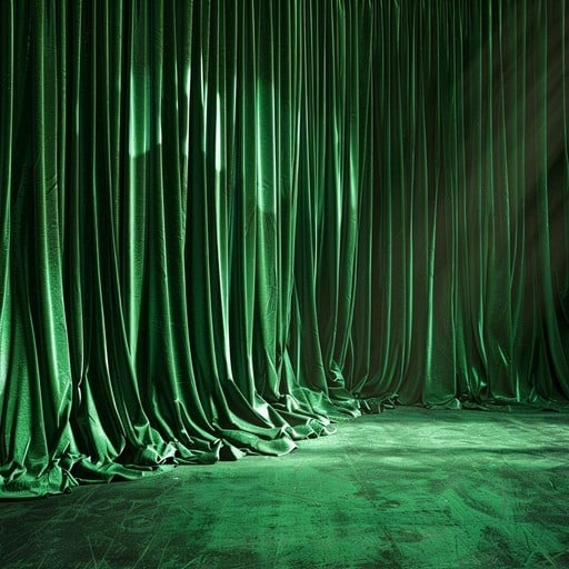 Curtains Pleated Top Forest Green Velvet Like Heavy Weight Glam Decor