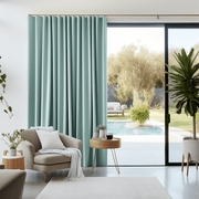 Curtains S-Fold Header Light Gray Linen Look Wave Fold Track System