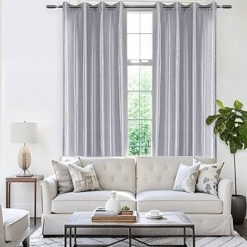 Curtains Sparkle Texture Metallic Light Filtering Silver Grommet