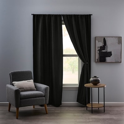 Curtains Textured Weave Grommet Floor Length Matte Linen Like
