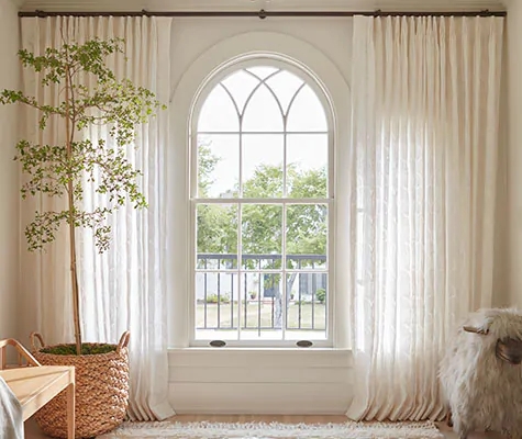 Curtains with Palm Leaf Embroidery for Nursery, Embroidered Sheer Curtains.