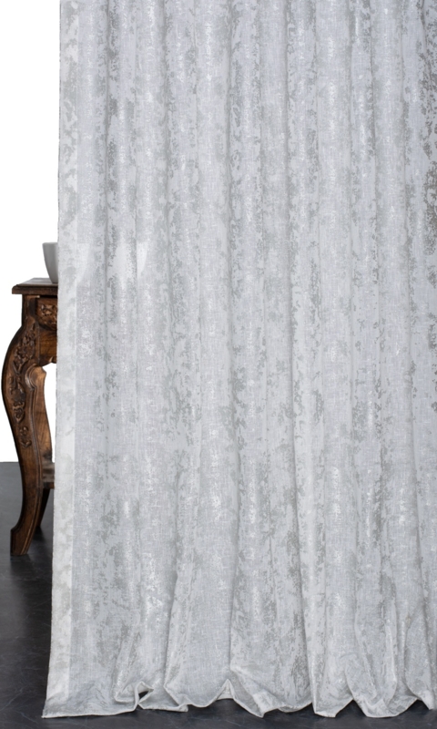 Curtains with Silver Accents, Modern Sheer Drapes with Silver.