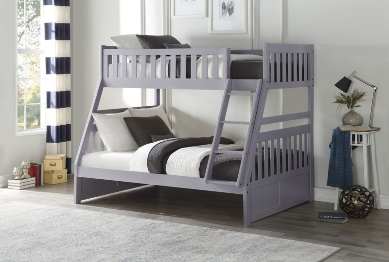 Dark Espresso Twin Over Full Bunk Bed with Slatted End Panels