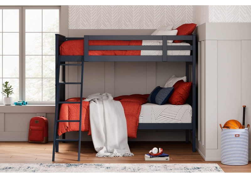 Dark Espresso Wood Bunk Bed In Transitional Style