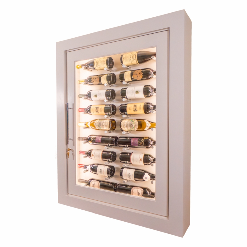 Dark Wood Wine Cabinet Wall Mounted Vertical with Glass Holder