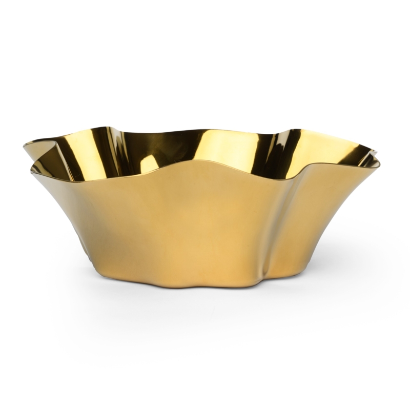 Decorative Bowl, Hammered Exterior, Polished Interior, Organic Rim